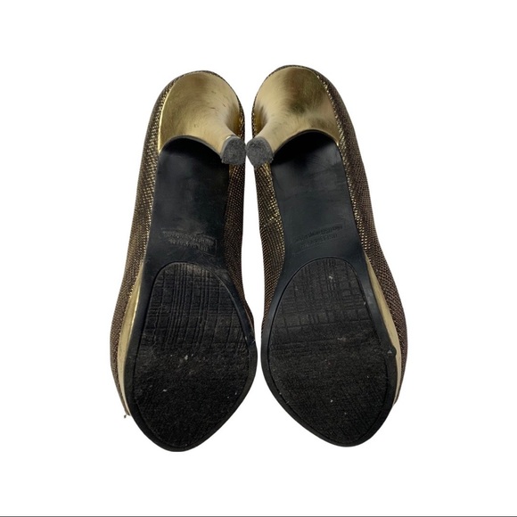 Rampage women's black and gold peep toe heels, 7.5 - Picture 8 of 13